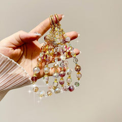 Alloy Butterfly Premium Gold Foil Bead Crystal Phone Chain