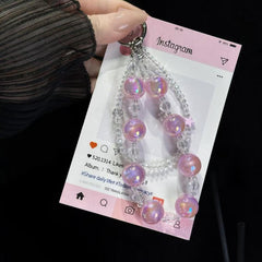 Laser Luminous Beads Phone Chain