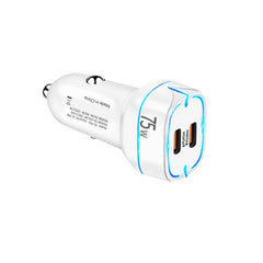 P65 PD45W + PD30W Dual Port Type-C Car Charger for iPhone / iPad Series, P65(Black), P65(White)