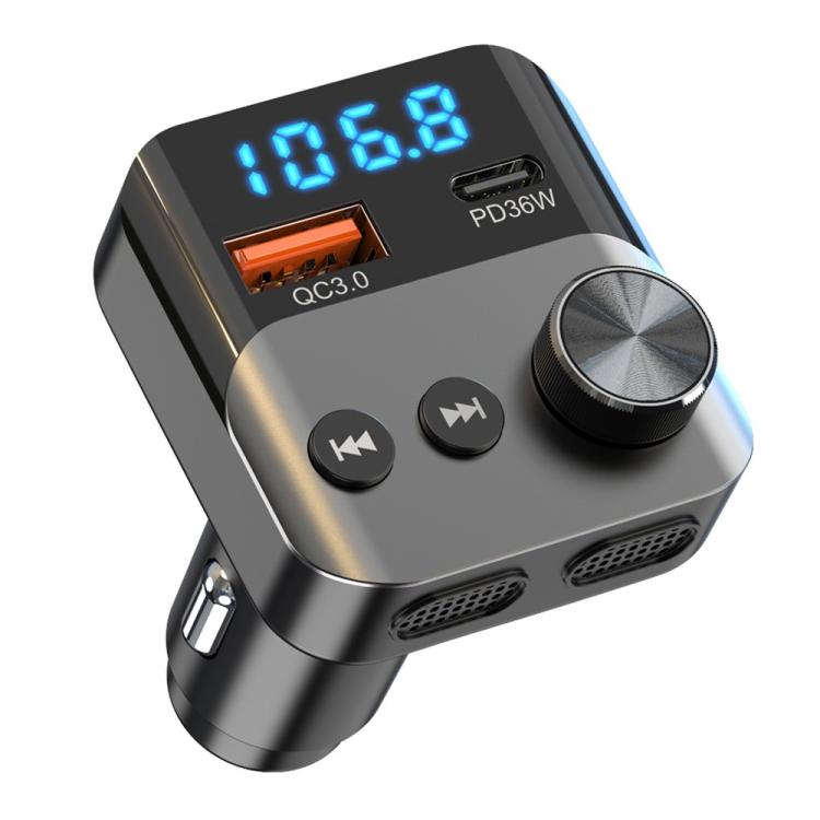 BC98 Car PD 36W Fast Charging QC3.0 Charger FM Transmitter Bluetooth 5.3 Hands-Free Call, BC98
