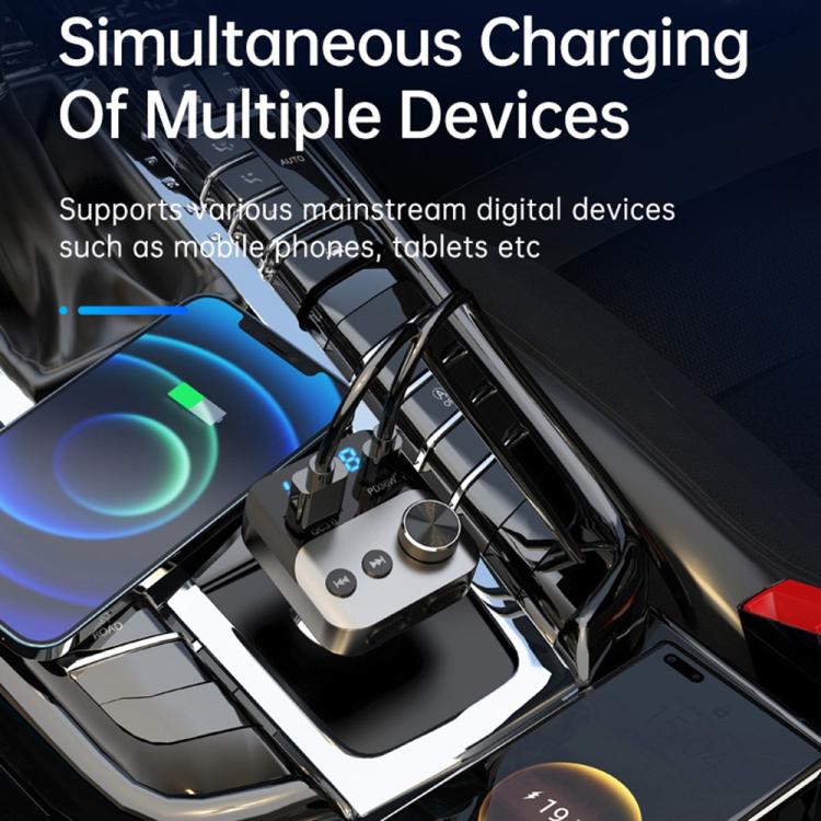 BC98 Car PD 36W Fast Charging QC3.0 Charger FM Transmitter Bluetooth 5.3 Hands-Free Call, BC98