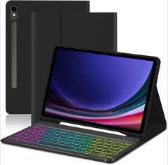 Magnetic Detachable 3-Color Gradient Backlit Keyboard Tablet Case, For Samsung Galaxy Tab A9+