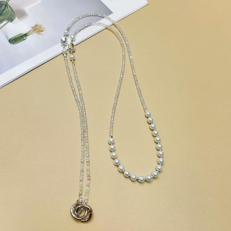 Crystal Pearl Mobile Phone Long Chain