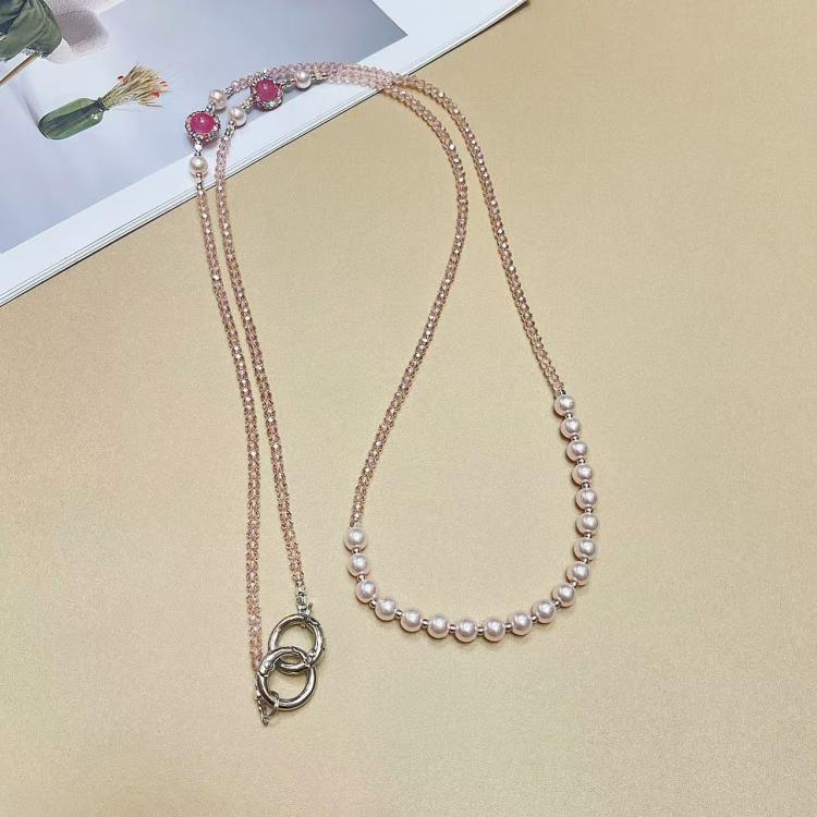 Crystal Pearl Mobile Phone Long Chain