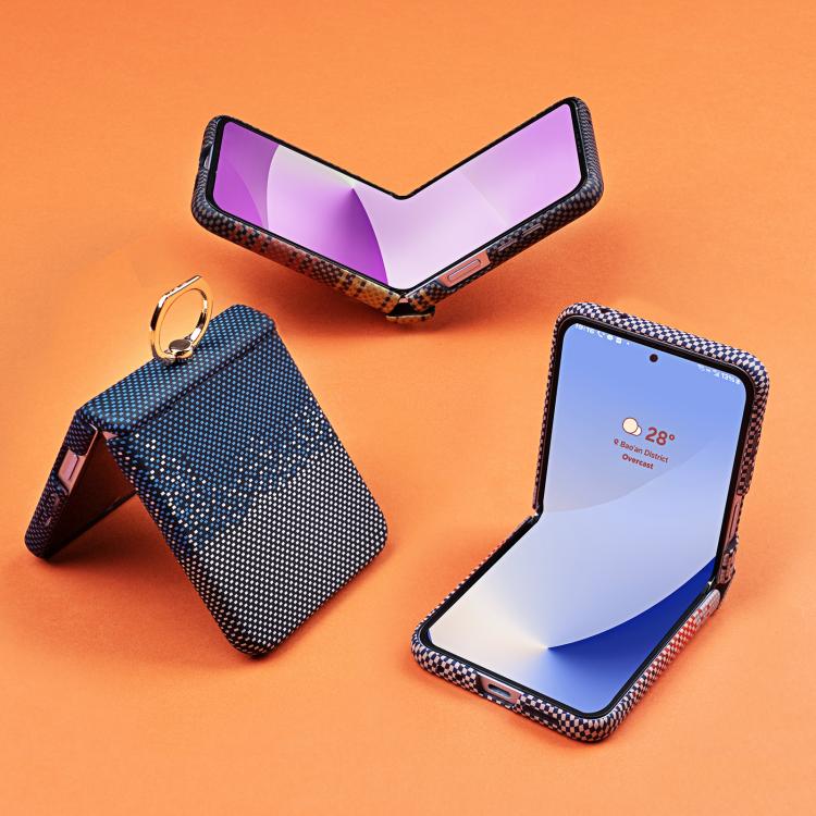 Rainbow Plaid Shell-Film Integrated Shockproof Phone Case, For Samsung Galaxy Z Flip7 5G, For Samsung Galaxy Z Flip6 5G, For Samsung Galaxy Z Flip5 5G