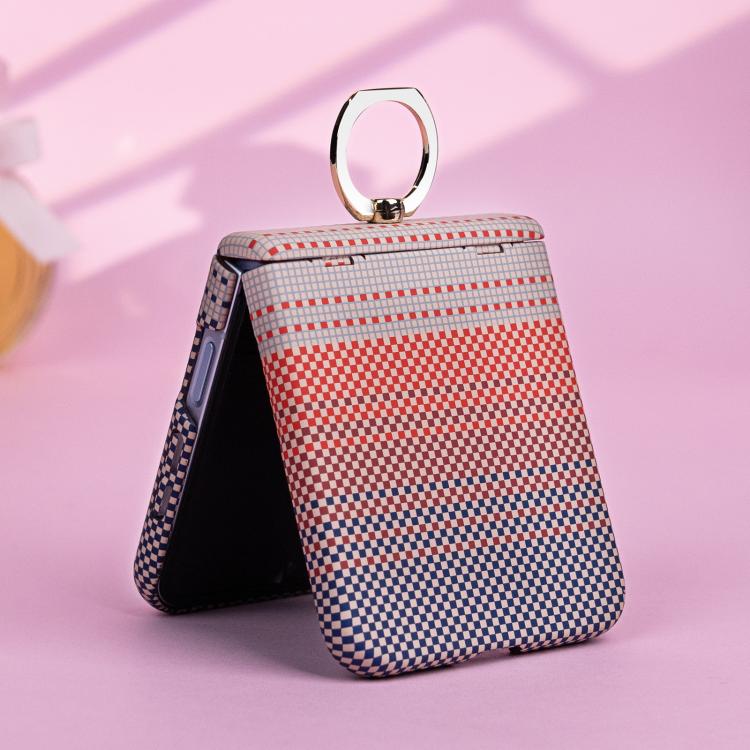 Rainbow Plaid Shell-Film Integrated Shockproof Phone Case, For Samsung Galaxy Z Flip7 5G, For Samsung Galaxy Z Flip6 5G, For Samsung Galaxy Z Flip5 5G