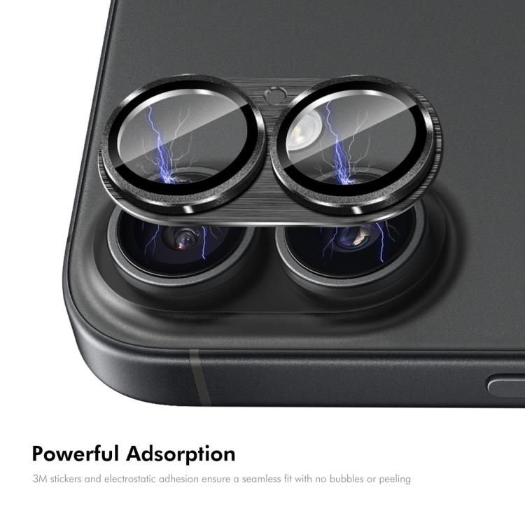 ENKAY Anti-reflection Camera Lens Brushed Aluminium Alloy Tempered Glass Film, For iPhone 17