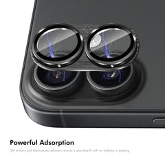 ENKAY Anti-reflection Camera Lens Brushed Aluminium Alloy Tempered Glass Film, For iPhone 17