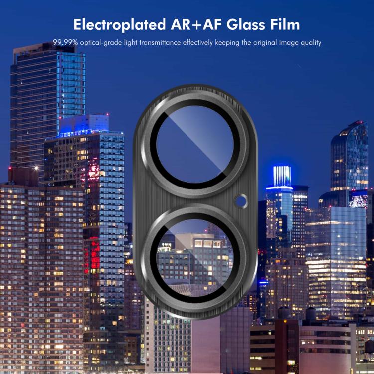 ENKAY Anti-reflection Camera Lens Brushed Aluminium Alloy Tempered Glass Film, For iPhone 17