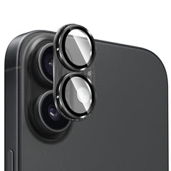 ENKAY Anti-reflection Camera Lens Brushed Aluminium Alloy Tempered Glass Film, For iPhone 17