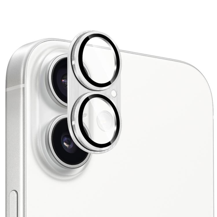 ENKAY Anti-reflection Camera Lens Brushed Aluminium Alloy Tempered Glass Film, For iPhone 17