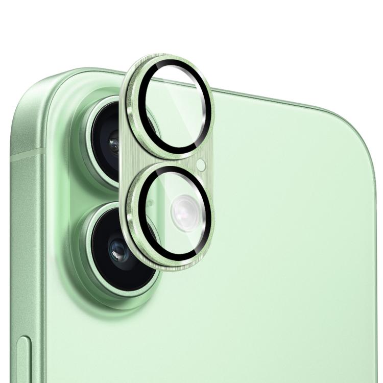ENKAY Anti-reflection Camera Lens Brushed Aluminium Alloy Tempered Glass Film, For iPhone 17
