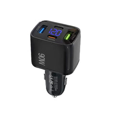 QC4.0 30W + PD3.0 30W LED Digital Display Car Charger, TE-S01