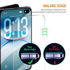 2pcs ENKAY Thickened Glue No White Edge 9H Big Arc Edge High Aluminum-silicon Tempered Glass Film, For iPhone Fold Outer Screen, For iPhone 18 Pro, For iPhone 18 Pro Max, For iPhone 17 Pro Max, For iPhone 17 Pro, For iPhone 17, For iPhone Air