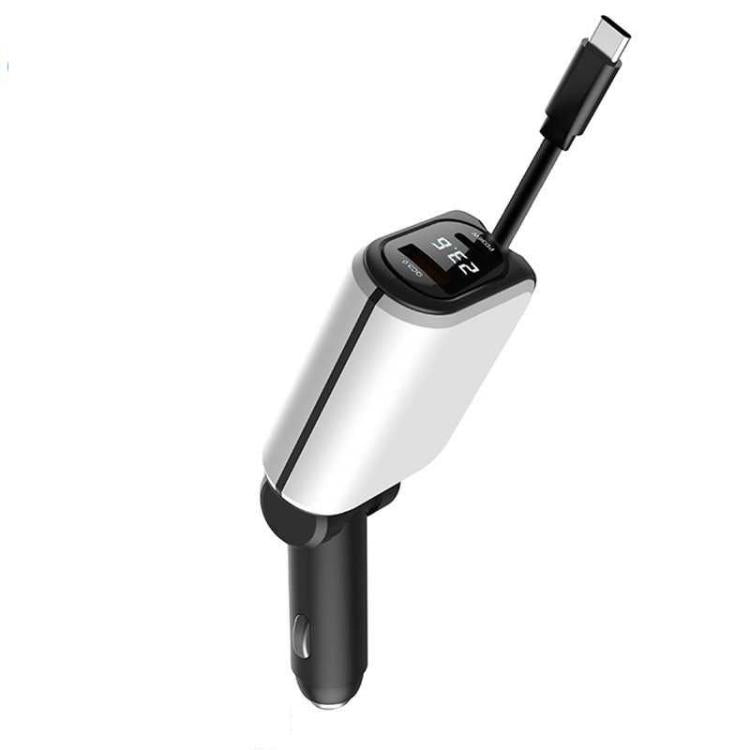 A25 QC3.0 / PD36W Fast Car Phone Charger with Cable, A25 (White), A25 (Black), A25 (Grey)