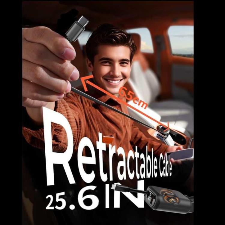 A25 QC3.0 / PD36W Fast Car Phone Charger with Cable, A25 (White), A25 (Black), A25 (Grey)