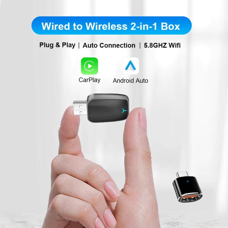 M34 CarPlay / Android Auto Vehicles 2 in 1 AI Box Wireless Car Adapter, M34