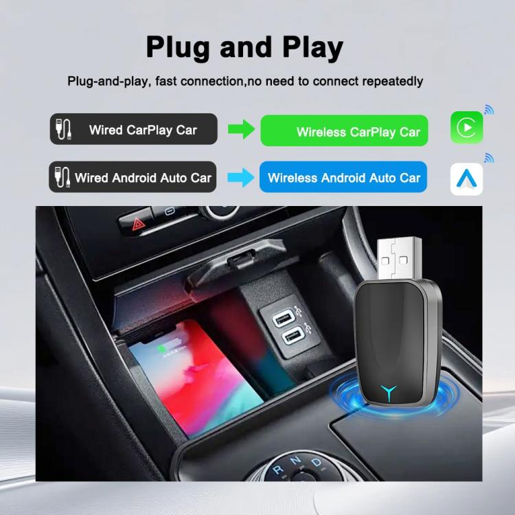 M34 CarPlay / Android Auto Vehicles 2 in 1 AI Box Wireless Car Adapter, M34