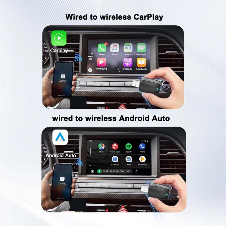 M34 CarPlay / Android Auto Vehicles 2 in 1 AI Box Wireless Car Adapter, M34
