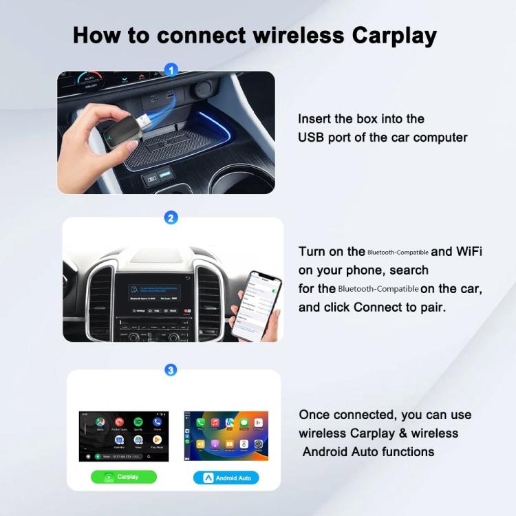 M34 CarPlay / Android Auto Vehicles 2 in 1 AI Box Wireless Car Adapter, M34