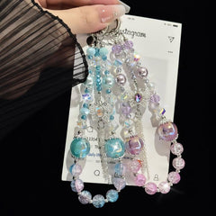 Butterfly Tassel Gold Leaf Beaded Phone Chain