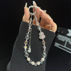 Gourd Crystal Phone Charm, White, Pink, Purple