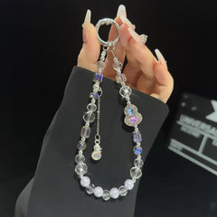 Gourd Crystal Phone Charm, White, Pink, Purple