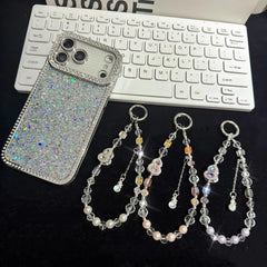 Gourd Crystal Phone Charm, White, Pink, Purple