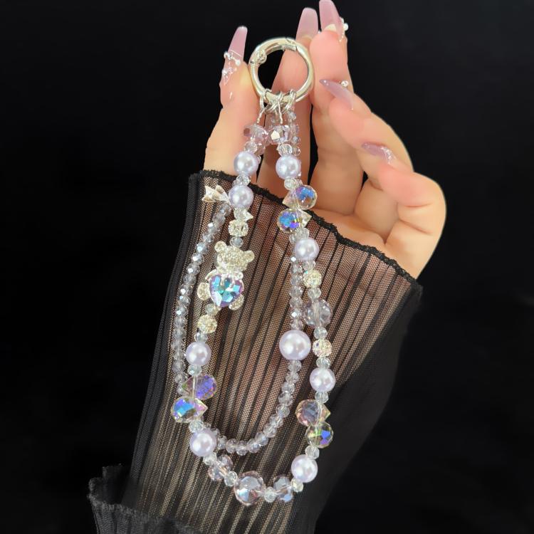 Double-Layer Crystal Necklace with a Little Bear