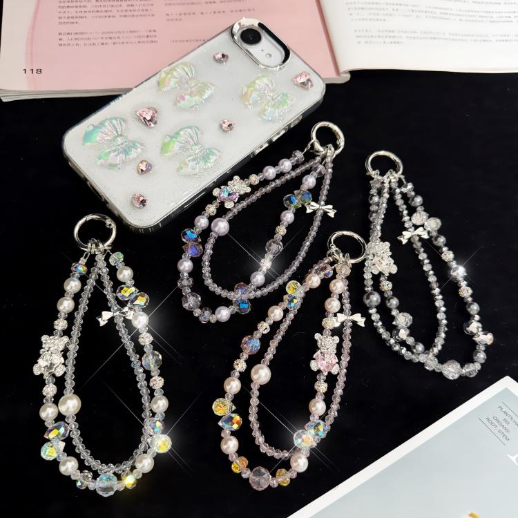 Double-Layer Crystal Necklace with a Little Bear