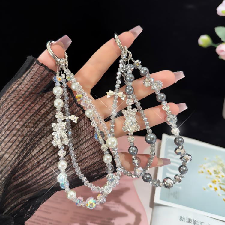 Double-Layer Crystal Necklace with a Little Bear