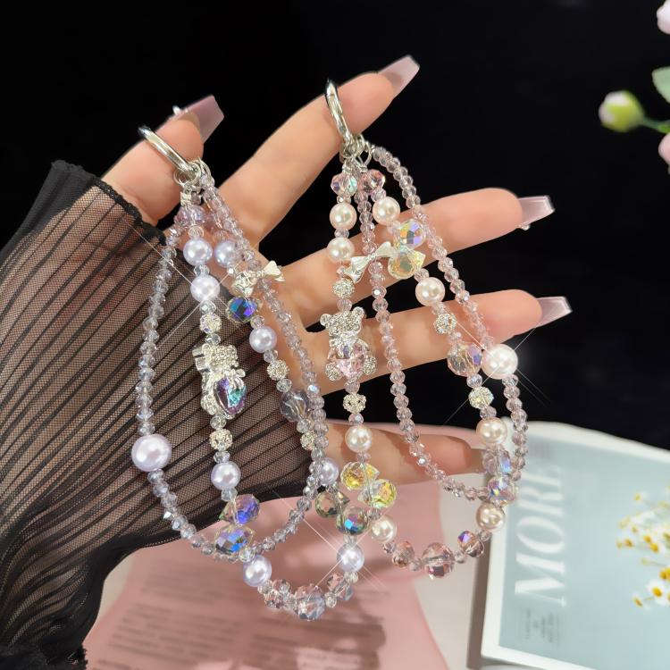 Double-Layer Crystal Necklace with a Little Bear
