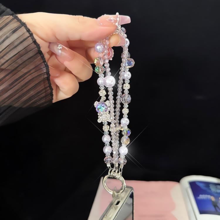 Double-Layer Crystal Necklace with a Little Bear