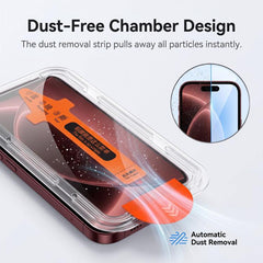 Easy Install Box Dust-Free Screen-Printed HD Tempered Glass Film, For iPhone 17e / 16e
