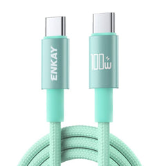 ENKAY PD100W USB-C / Type-C to Type-C Nylon Braided Fast Charging Cable with E-Marker Chip, 1m, 2m