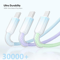 ENKAY 120W USB to Dual Type-C ＆ 8 Pin Nylon Braided Fast Charging Cable, Length: 1.2m, ENK-CB185