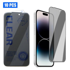 10pcs 3D Curved Zero Edge Borderless Privacy Tempered Glass Film, For iPhone 14 Plus, For iPhone 14, For iPhone 14 Pro, For iPhone 14 Pro Max, For iPhone 13 Pro Max, For iPhone 13 Pro, For iPhone 13