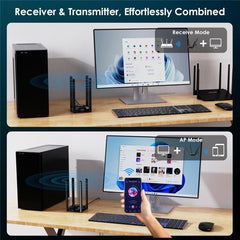 WAVLINK WN695BE2 BE6500 Tri-Band 2.4GHz / 5GHz / 6GHz High Gain Antennas USB 3.0 WiFi 7 Adapter, WN695BE2