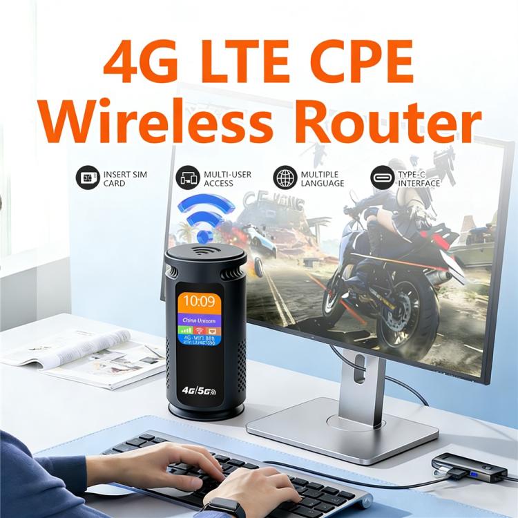 Q52-E Eurasian Version 3000mAh Battery 4G WiFi Router SIM Card Slot WiFi 6 CPE 300Mbps Modem, US Plug, EU Plug