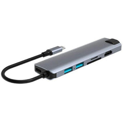 HC-75LC 4K HD PD100W Charging Gigabit Ethernet 7 in 1 USB-C Hub with USB 3.0 SD / TF Card Reader, HC-75LC