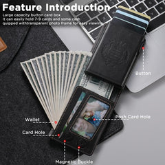 Suteni Oil Wax Pattern Multi-Card Slot Wallet Card Holder
