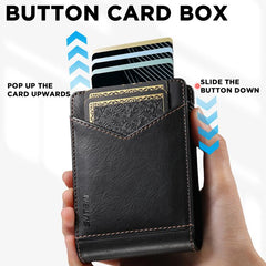 Suteni Oil Wax Pattern Multi-Card Slot Wallet Card Holder