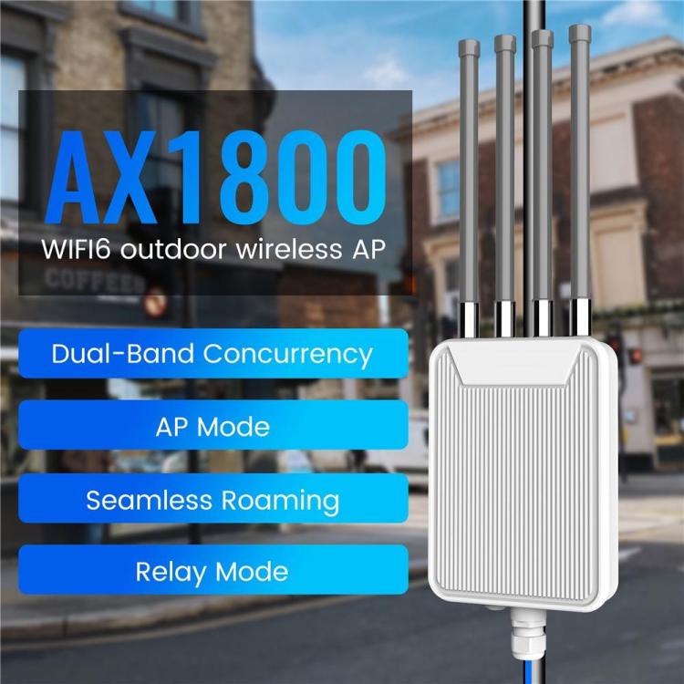 HW1800M 2.4 / 5.8G Dual Band Modem Outdoor Waterproof AX1800 WiFi 6 Wireless AP Router, US Plug, EU Plug, UK Plug, AU Plug