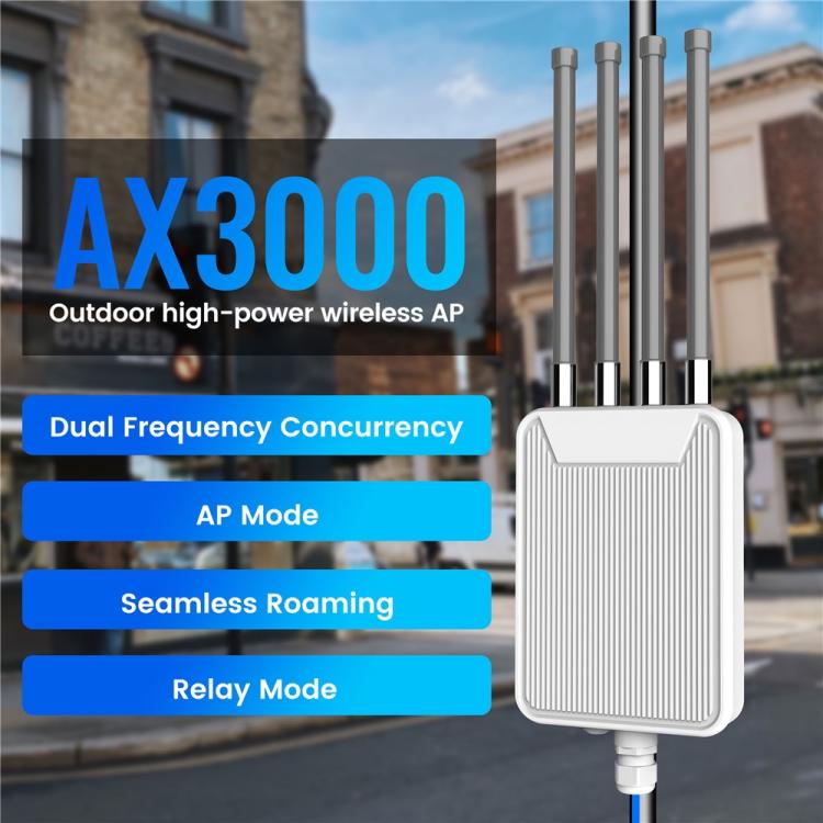 HW3000M AX3000 Outdoor Wireless AP WiFi 6 Dual Band WiFi Router 3000Mbps High Power Modem, US Plug, EU Plug, UK Plug, AU Plug