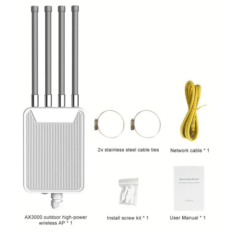HW3000M AX3000 Outdoor Wireless AP WiFi 6 Dual Band WiFi Router 3000Mbps High Power Modem, US Plug, EU Plug, UK Plug, AU Plug