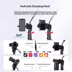 YUNTENG VCT-4000 For DSLR Phone Video 400cm Extended Professional Camera Tripod, VCT-4000