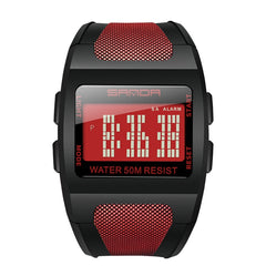 SANDA 222 Men Sports Outdoor Mountaineering Digital Electronic Watch Square Multi functional Waterproof Watch