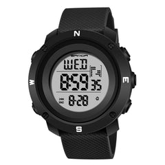SANDA 361 Fashionable Night Light Sports Children Electronic Watch Multi Functional Personality Night Light Men Waterproof Watch