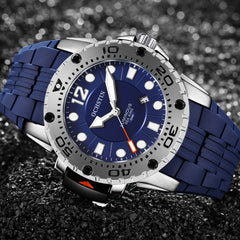 OCHSTIN 6124  Night Light Waterproof Men Watch Outdoor Sports Quartz Watch Silicone Watch