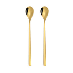 2 PCS Stainless Steel Spoon Creative Coffee Spoon Bar Ice Spoon Gold Plated Long Stirring Spoon, Round Spoon Silver, Pointed Spoon Silver, Square Spoon Silver, Round Spoon Gold, Pointed Spoon Gold, Square Spoon Gold, Round Spoon Rose Gold              ...